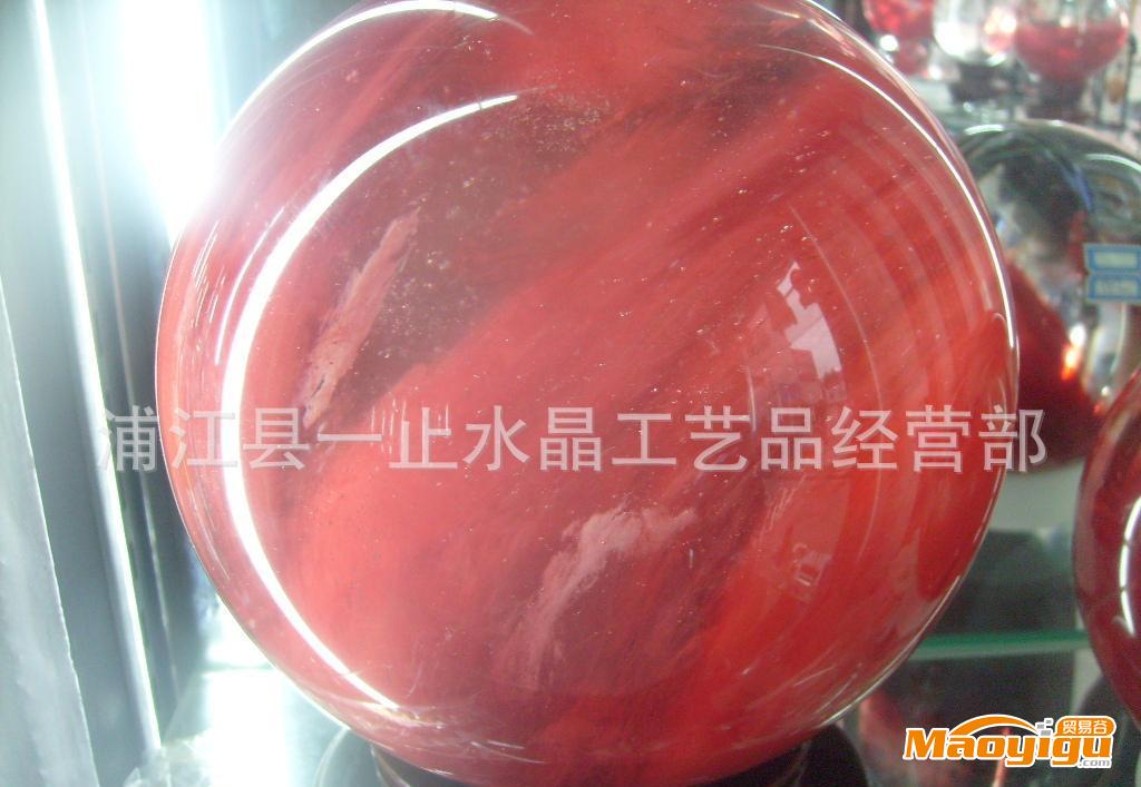 【廠家直銷】水晶球  紅紅火火  水晶工藝品  水晶禮品  天然水晶